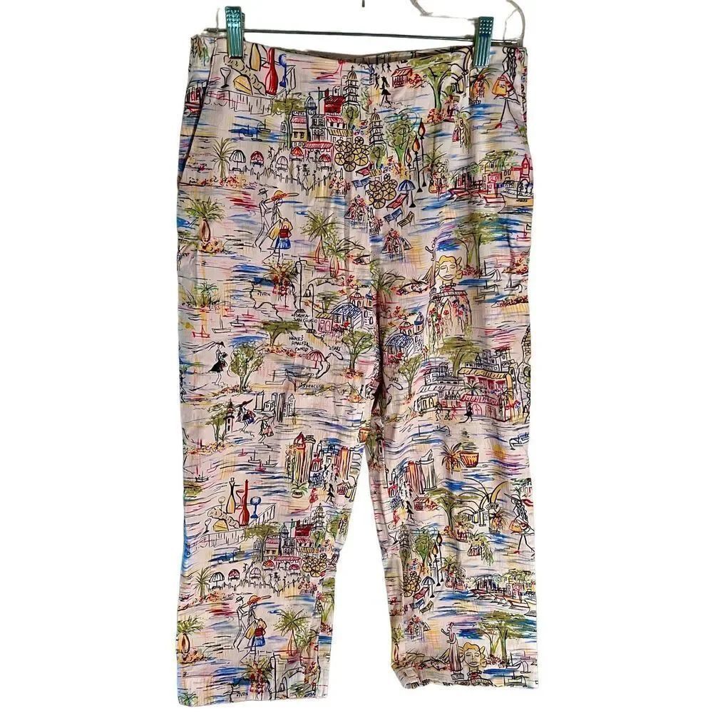Exofficio Travel Pattern Pant Womens Size 10 Vacation World Travel Coastal